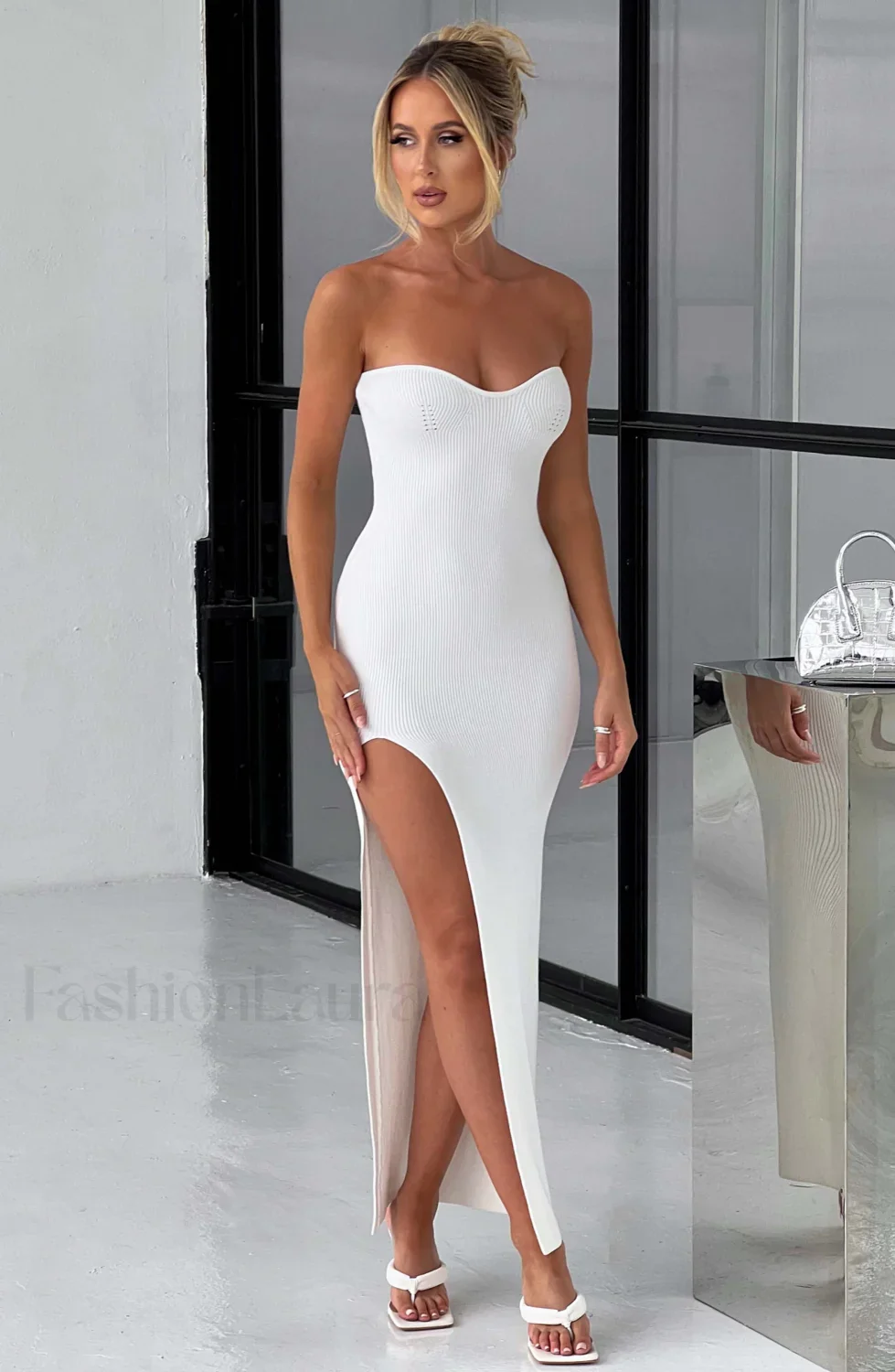 Angela Maxi Graceful Dress - White - Image 11