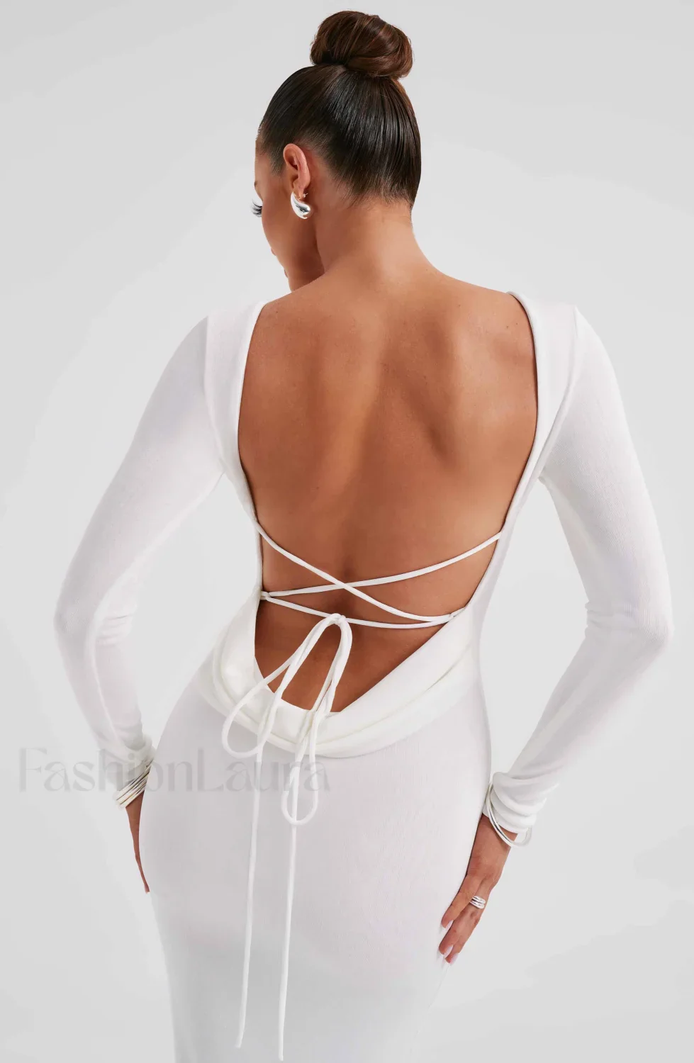 Anastassia Maxi Graceful Dress - Ivory - Image 3