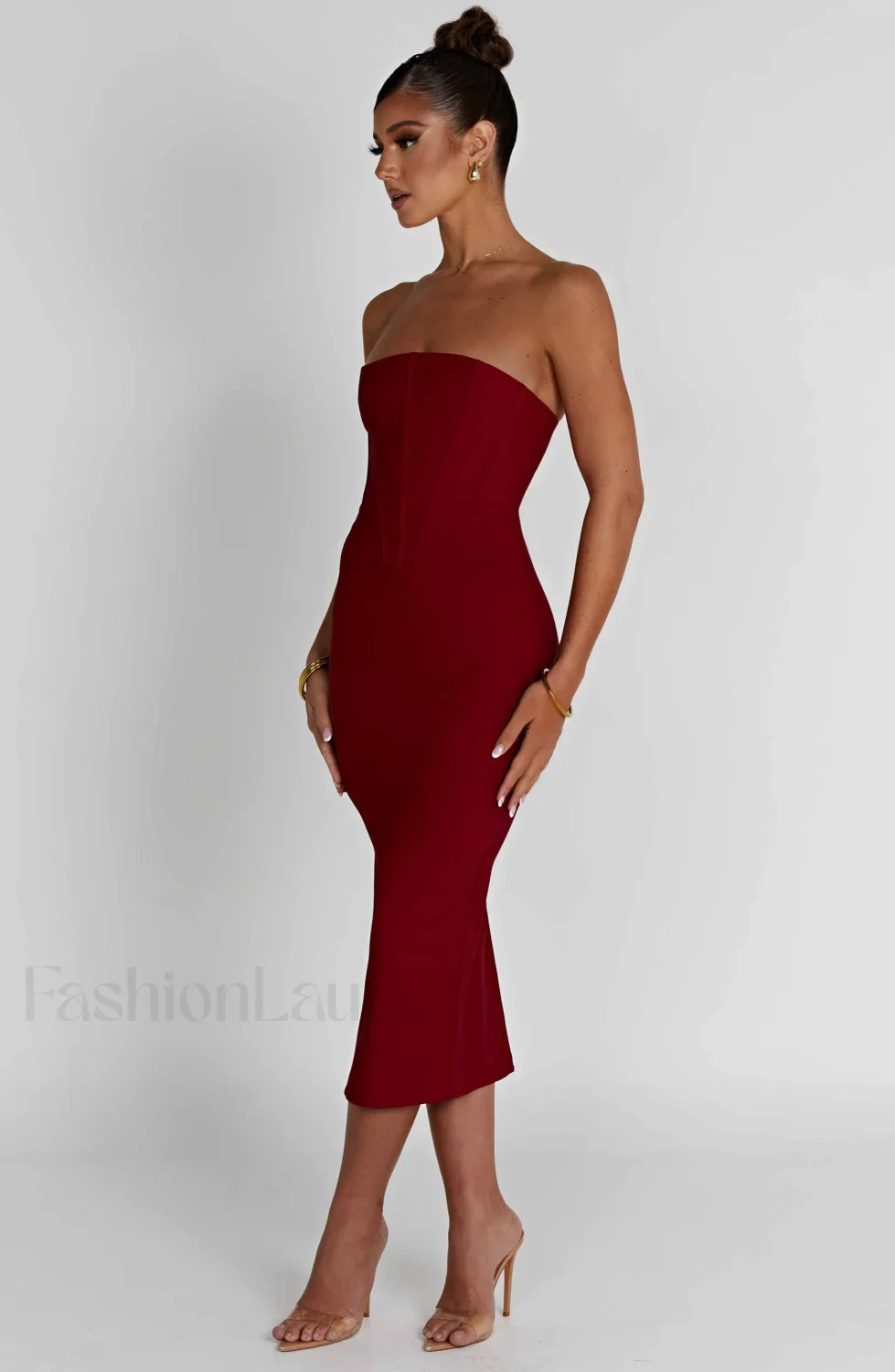 Amore Midi Graceful Dress - Red - Image 10
