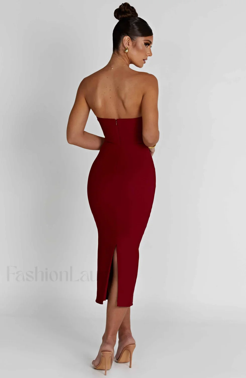Amore Midi Graceful Dress - Red - Image 8