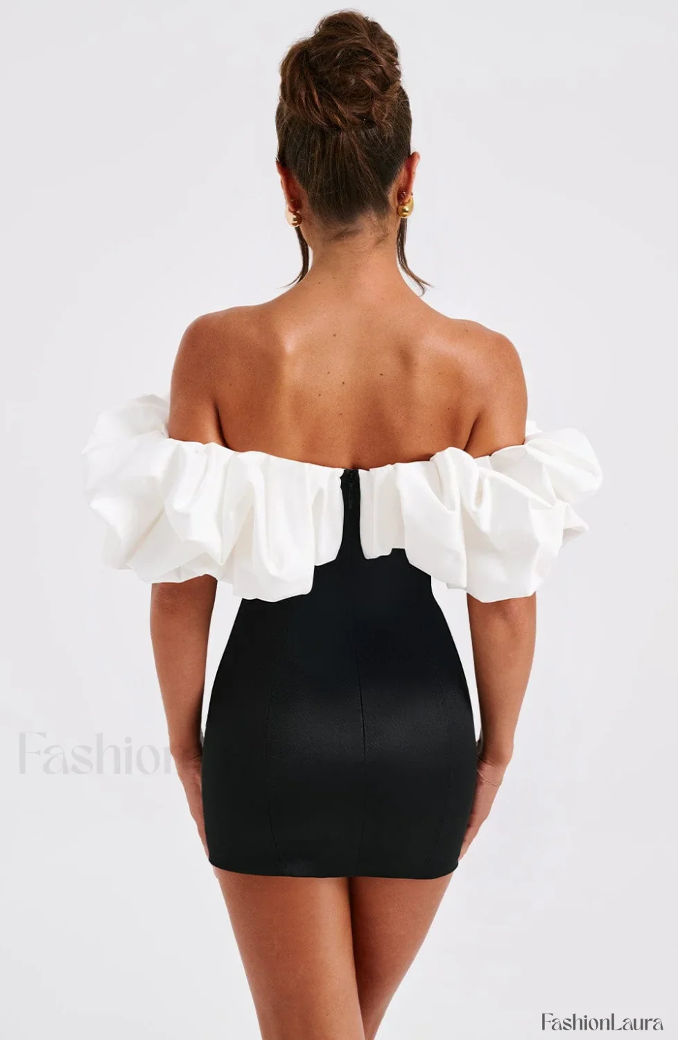 Allie Mini Graceful Dress - Black/White - Image 24