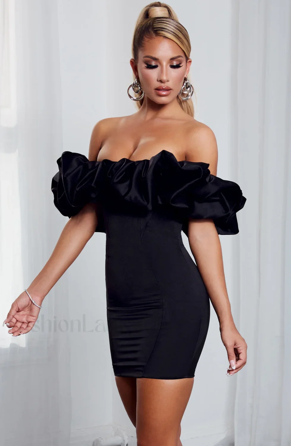 Allie Mini Graceful Dress - Black - Image 9