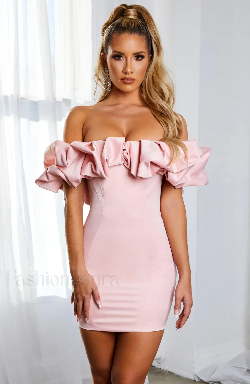 Allie Mini Dress Trendy - Baby Pink - Image 6