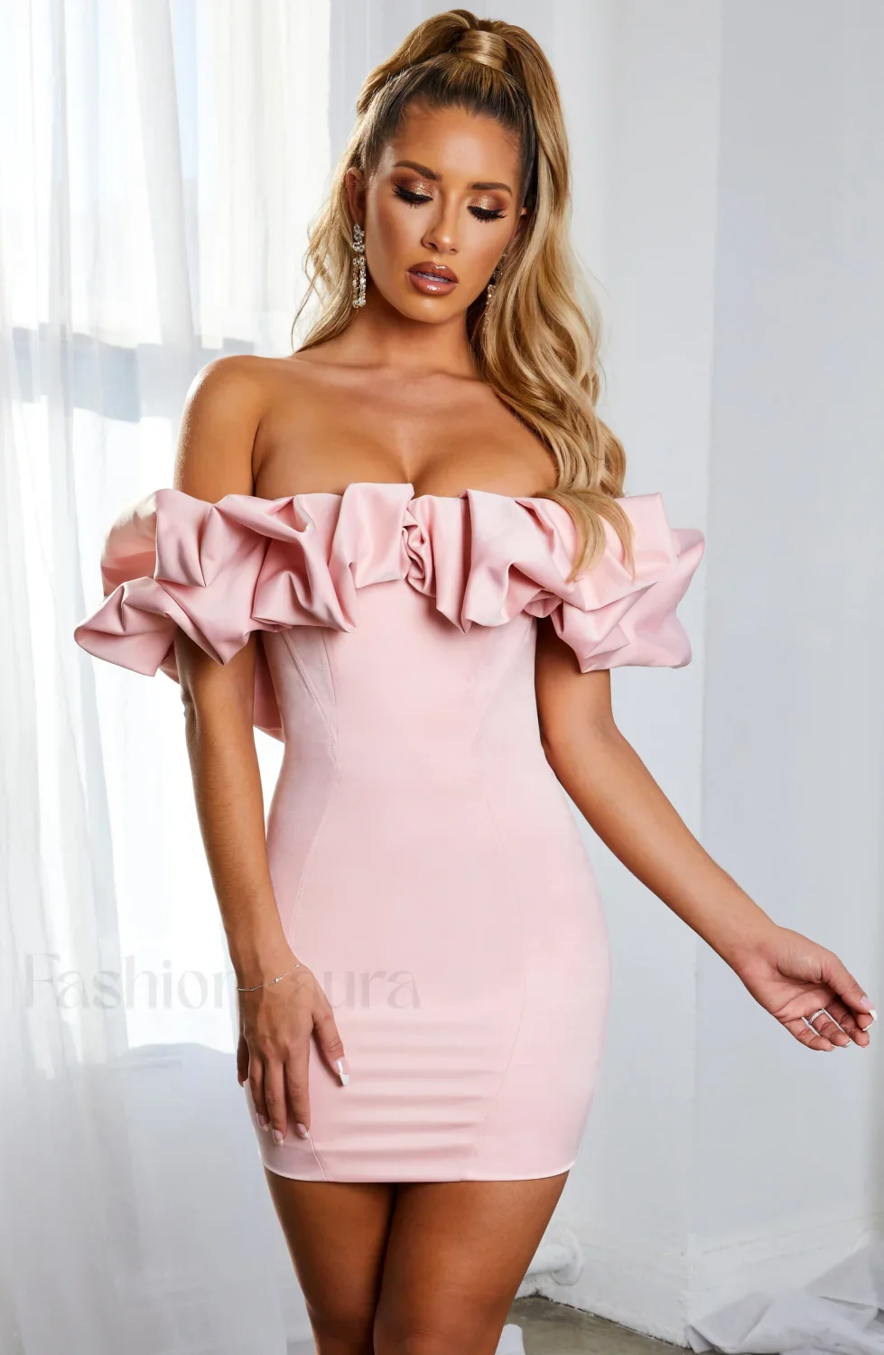 Allie Mini Dress Trendy - Baby Pink - Image 8