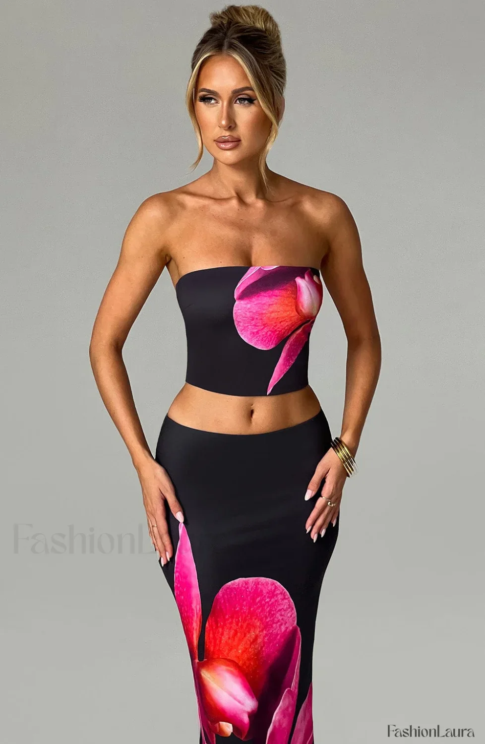 Allegra Top - Trendy Black Floral Print - Image 27