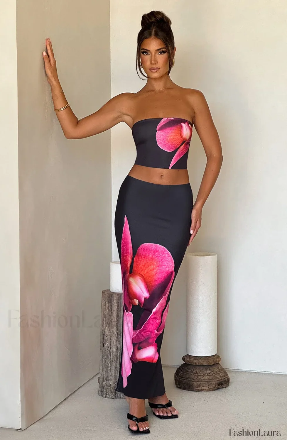 Allegra Top - Trendy Black Floral Print - Image 29