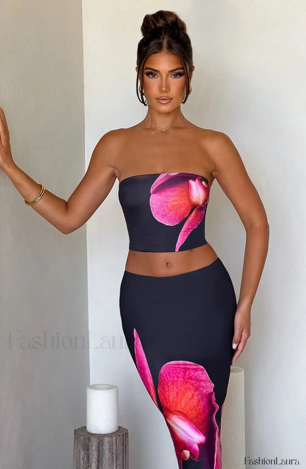 Allegra Top - Trendy Black Floral Print - Image 30