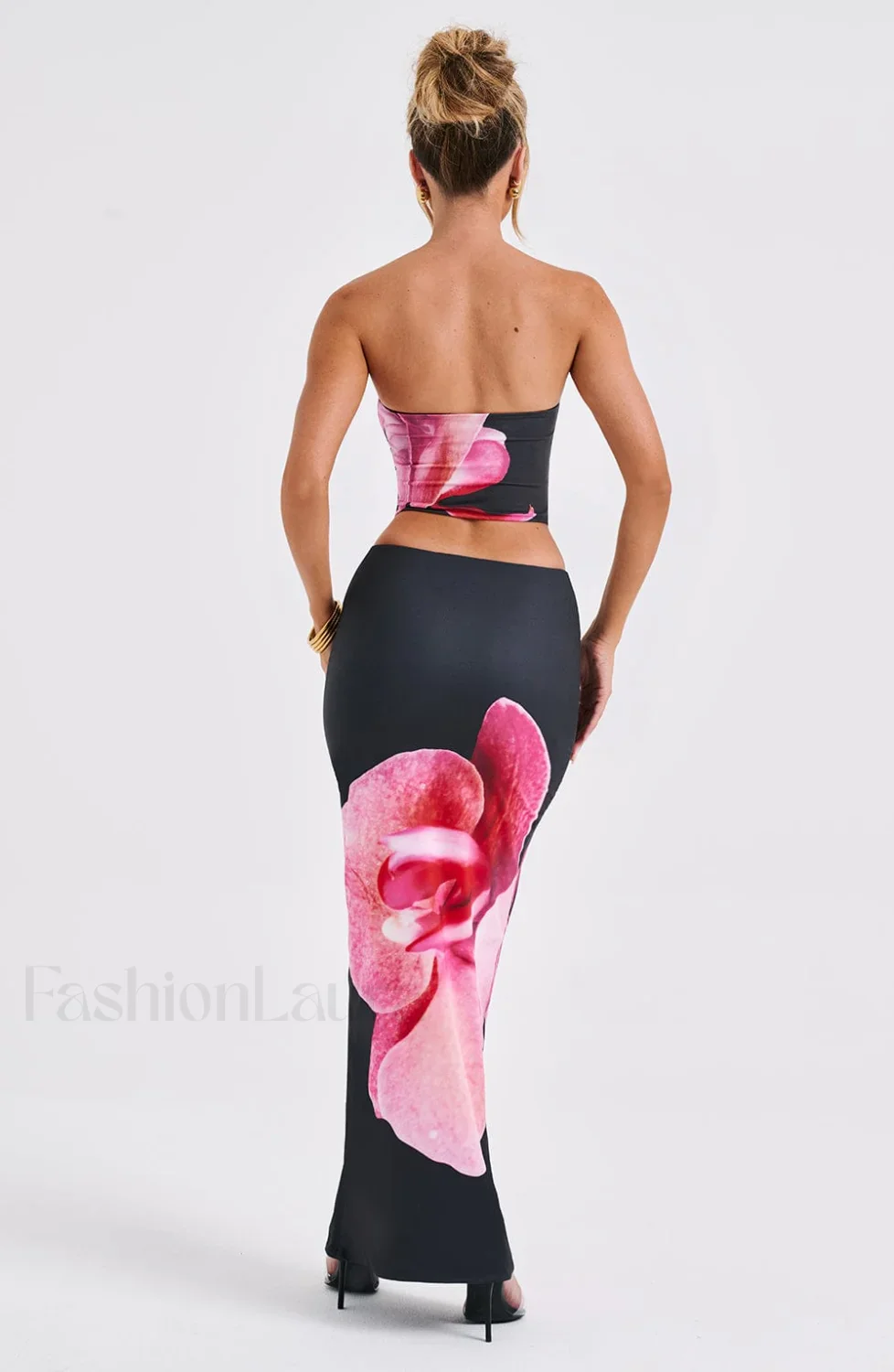 Allegra Maxi Skirt Trendy - Black Floral Print - Image 10