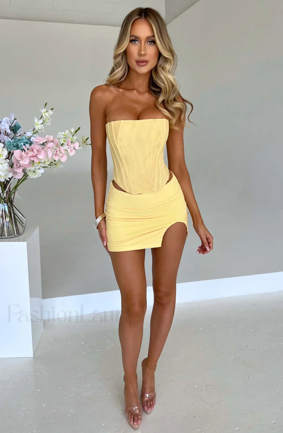 Alina Mini Graceful Skirt - Lemon - Image 2