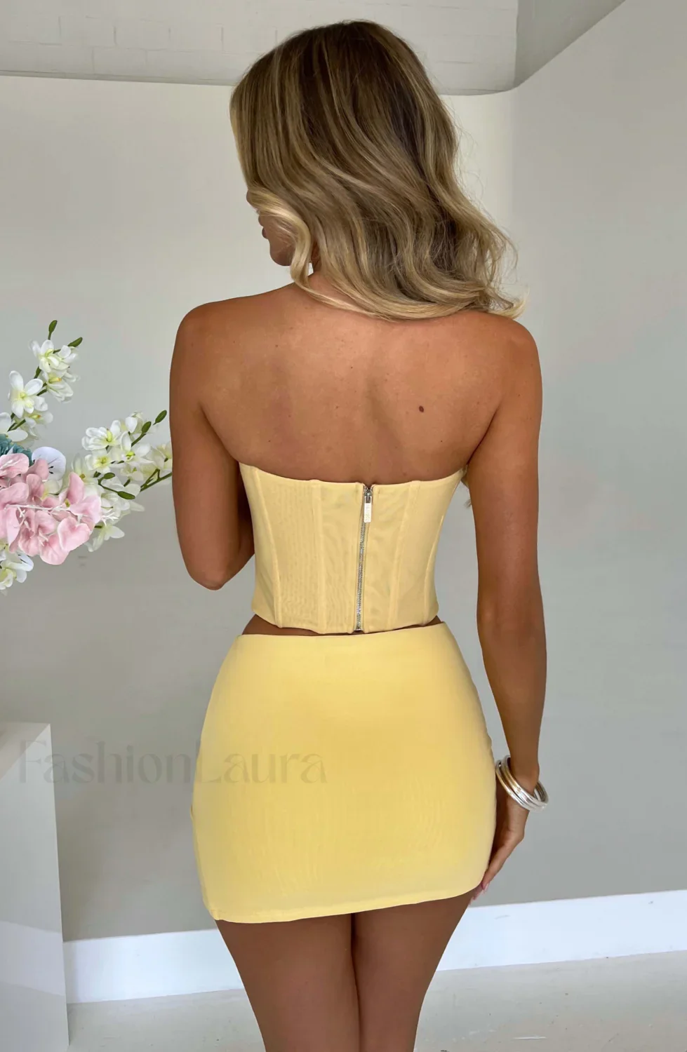 Alina Mini Graceful Skirt - Lemon - Image 3