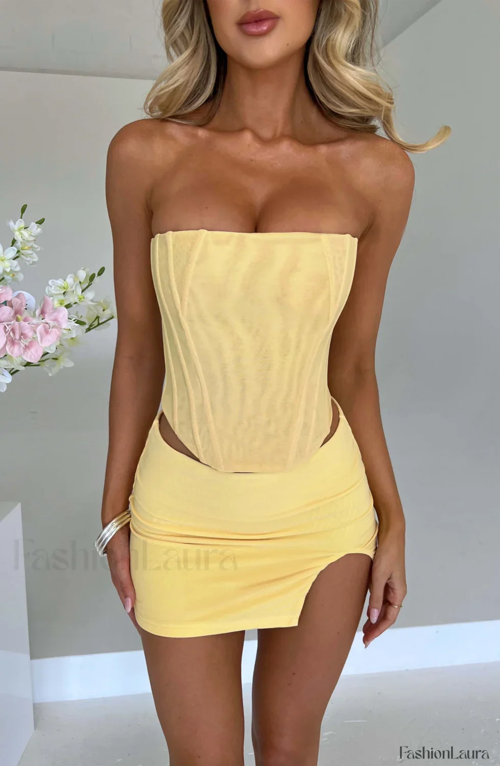 Alina Mini Graceful Skirt - Lemon - Image 32