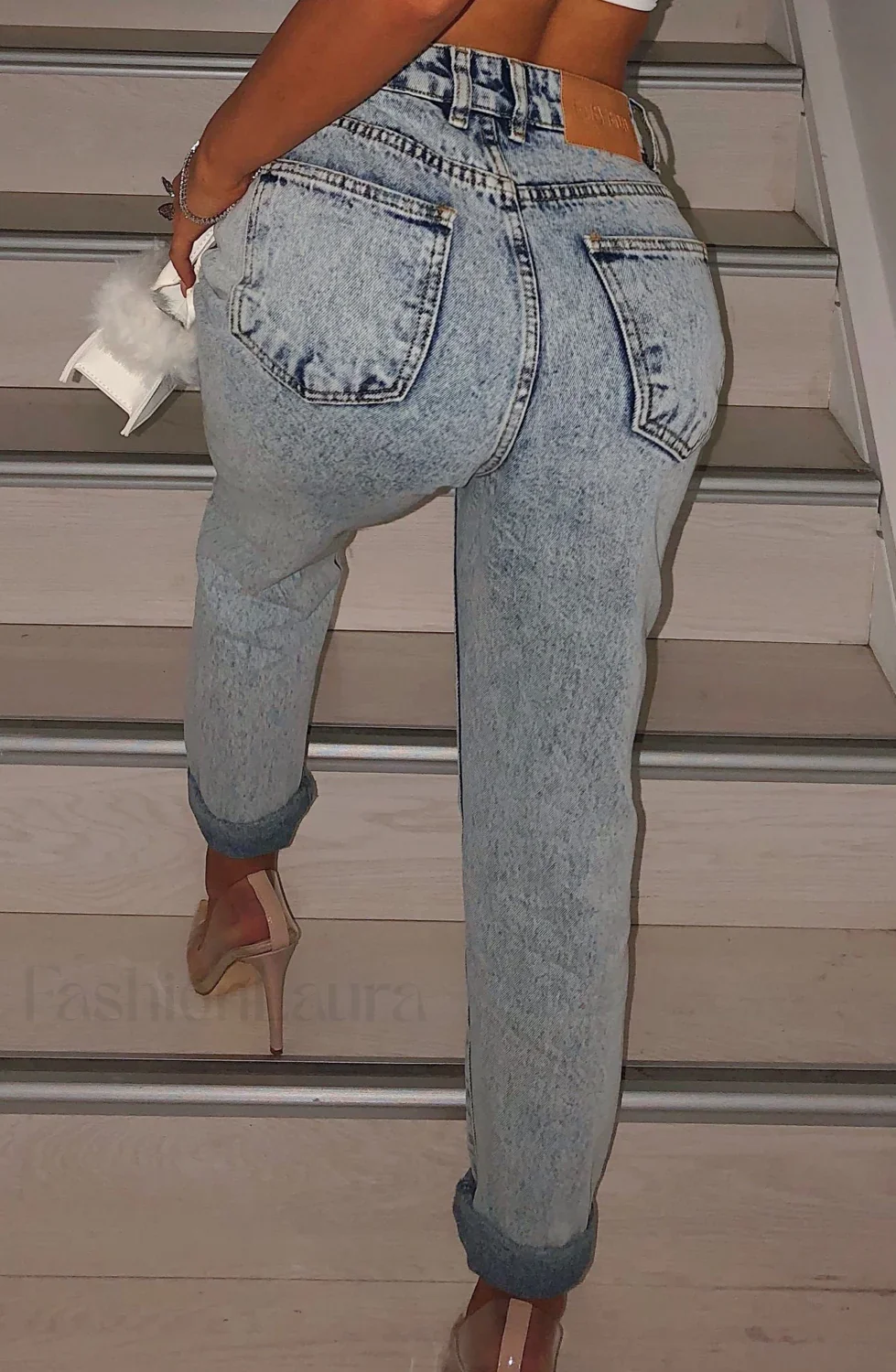 Ali Boyfriend Jeans Trendy - Acid Blue - Image 2