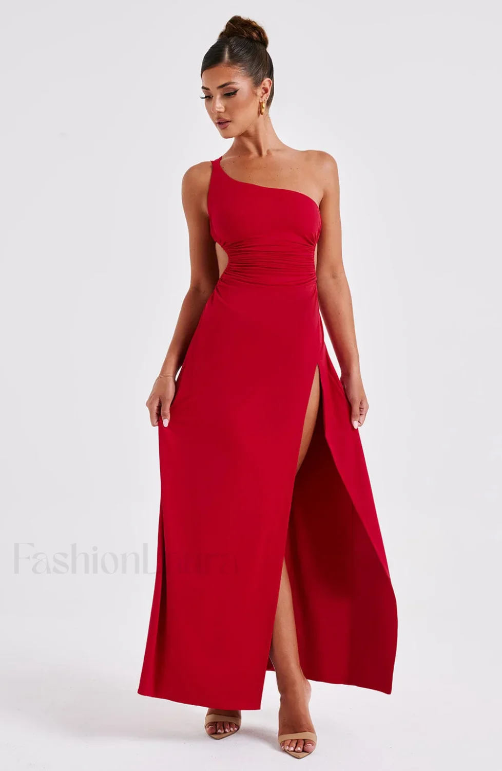 Alecia Maxi Graceful Dress - Red - Image 4