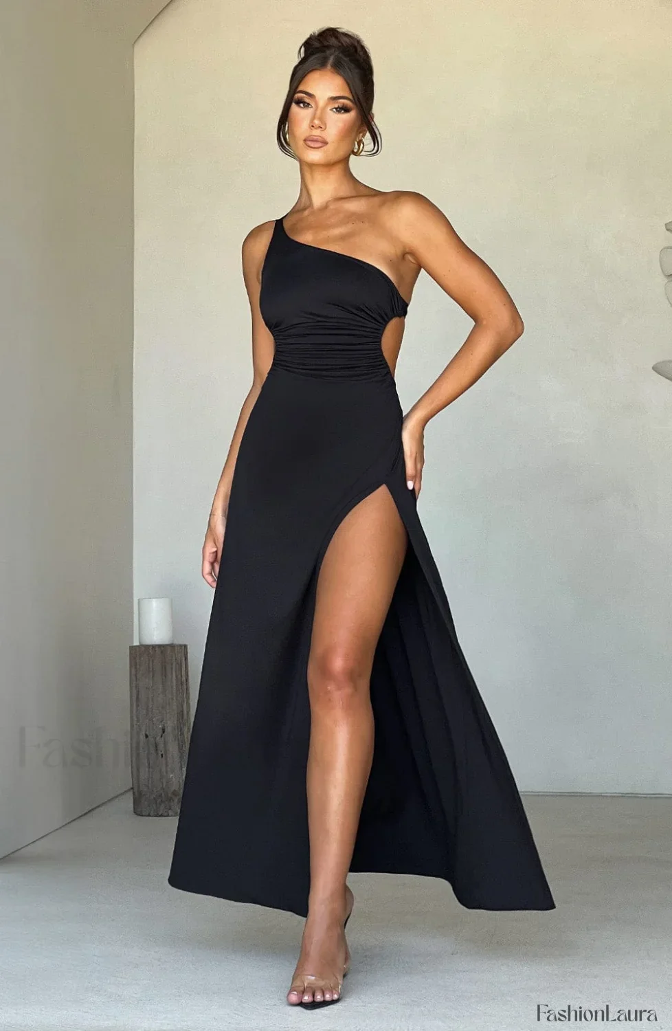 Alecia Maxi Graceful Dress - Black - Image 29