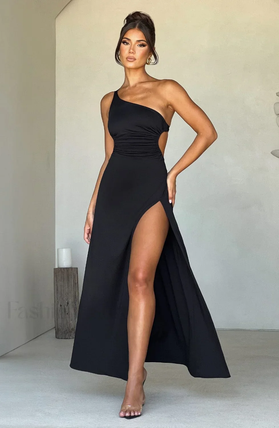 Alecia Maxi Graceful Dress - Black - Image 4