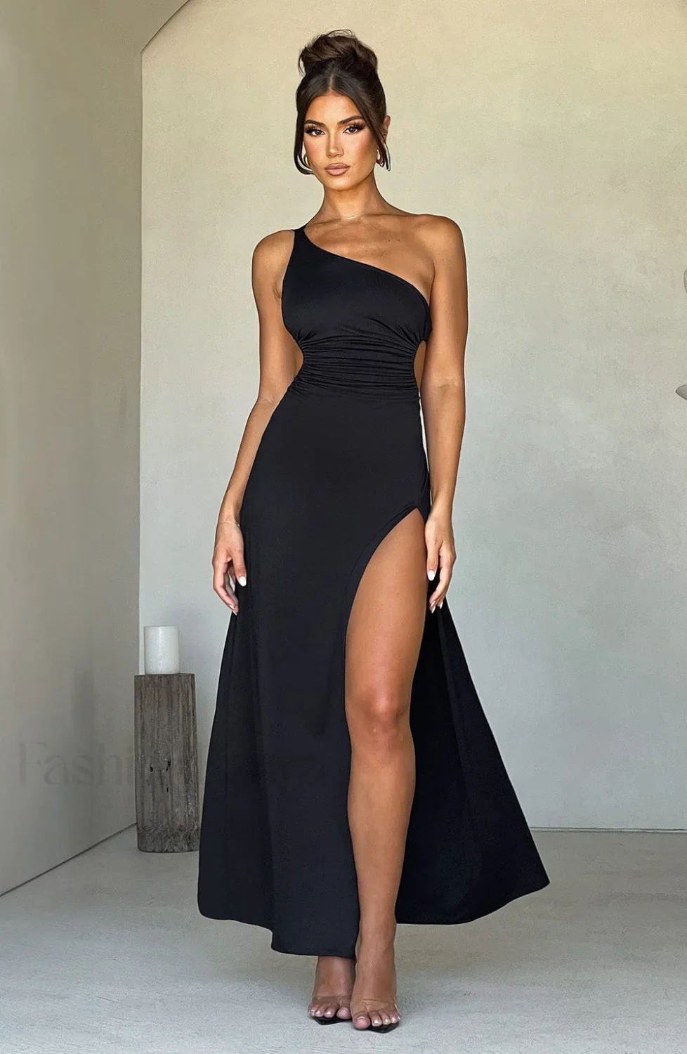 Alecia Maxi Graceful Dress - Black - Image 5