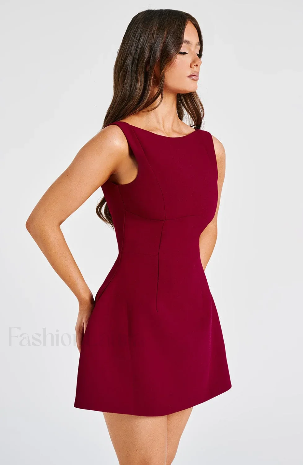 Alana Mini Graceful Dress - Wine - Image 5