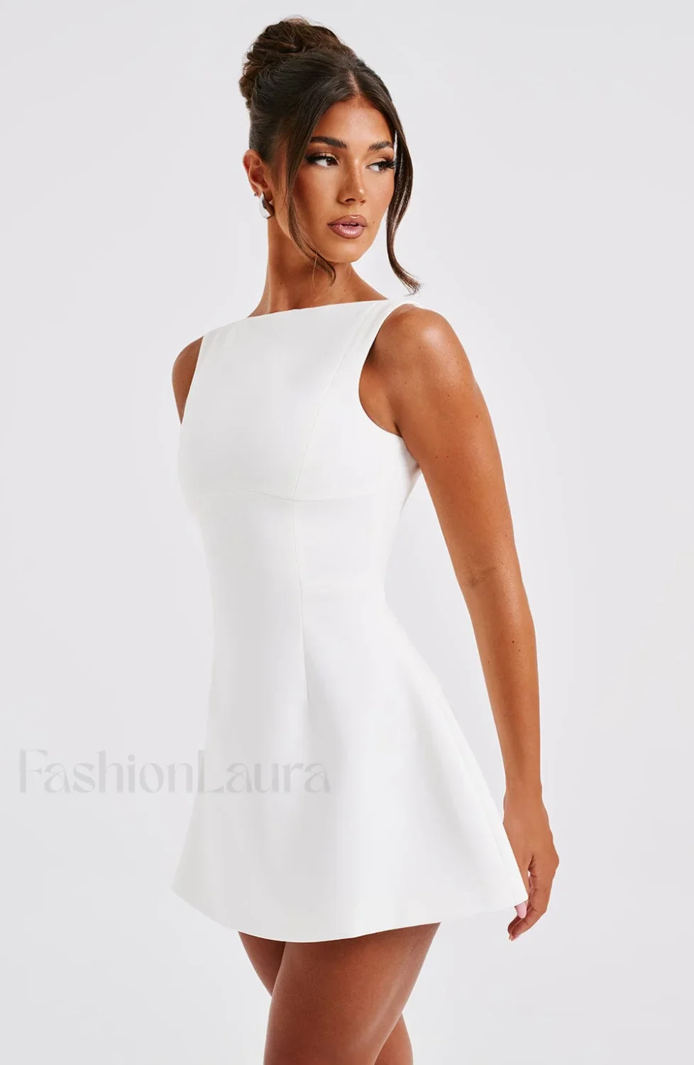 Alana Mini Graceful Dress - Ivory - Image 15