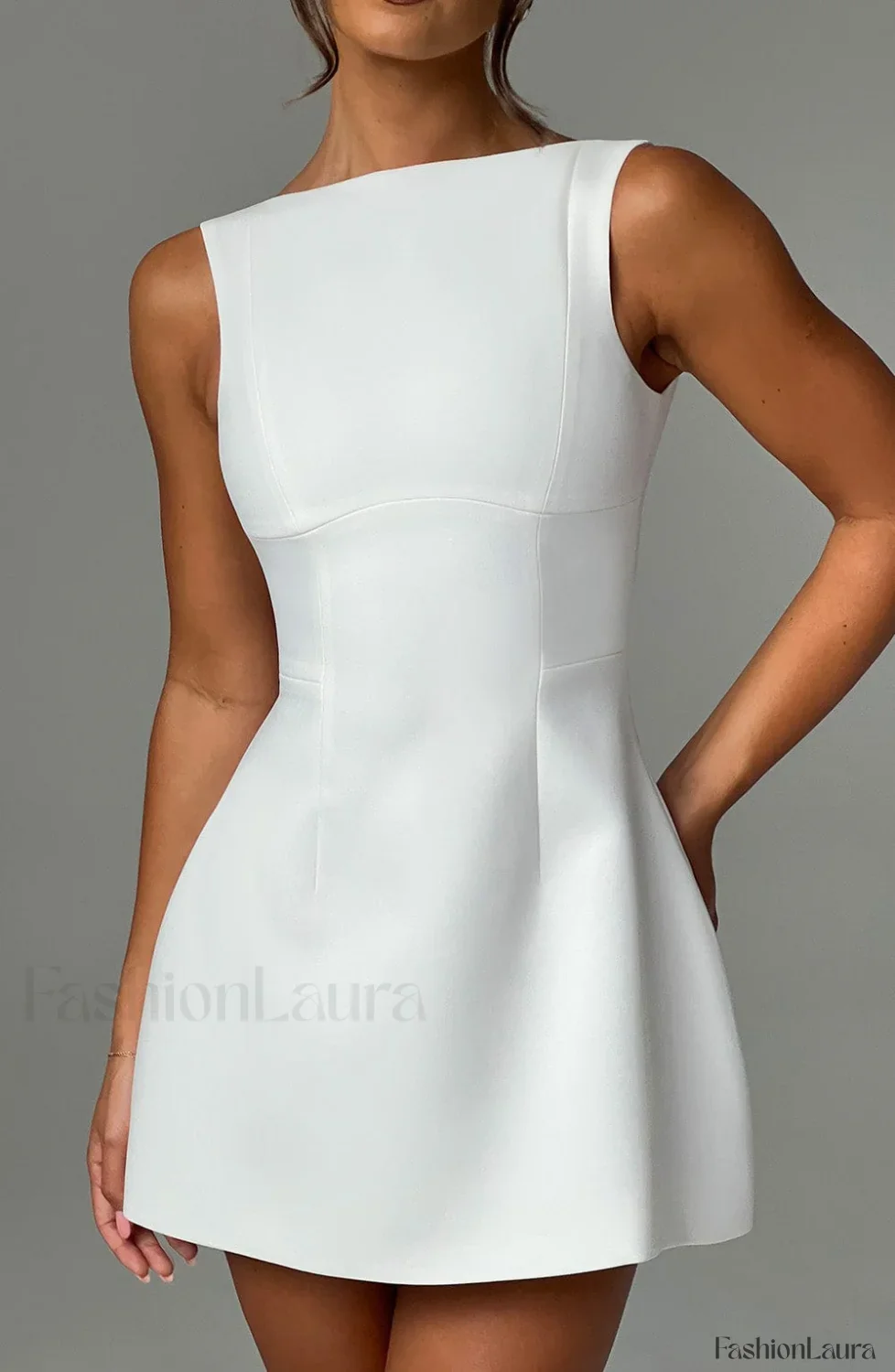 Alana Mini Graceful Dress - Ivory - Image 20