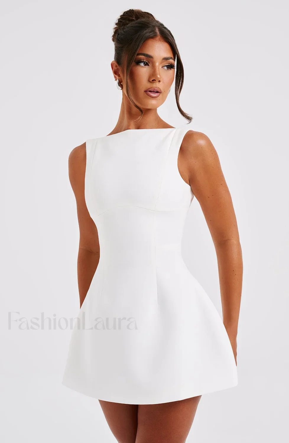 Alana Mini Graceful Dress - Ivory - Image 6