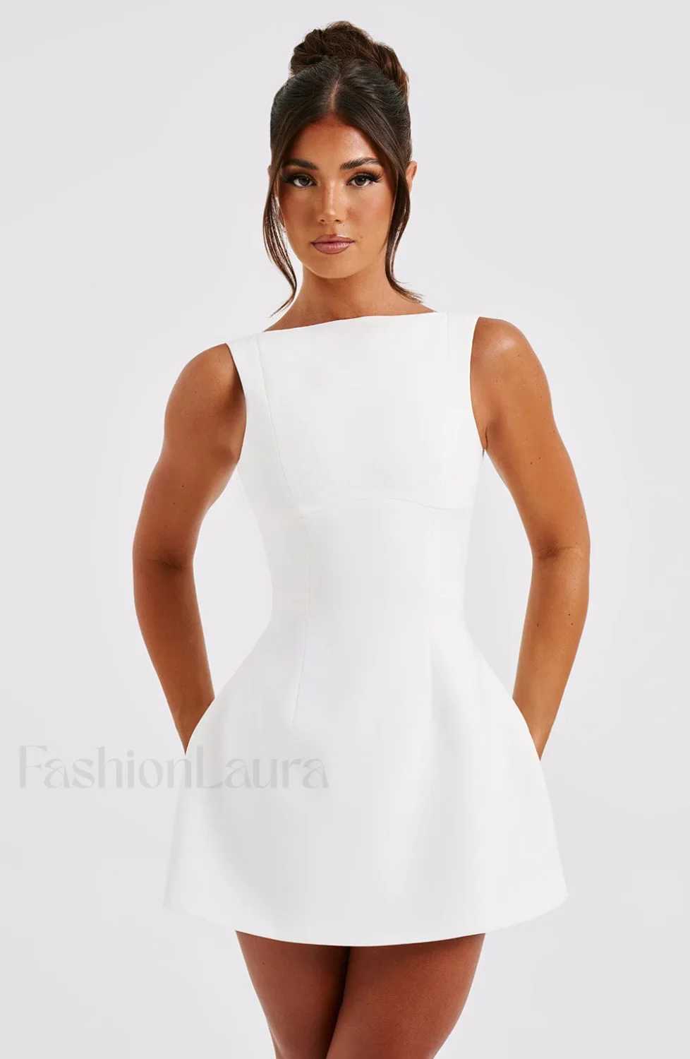 Alana Mini Graceful Dress - Ivory - Image 8