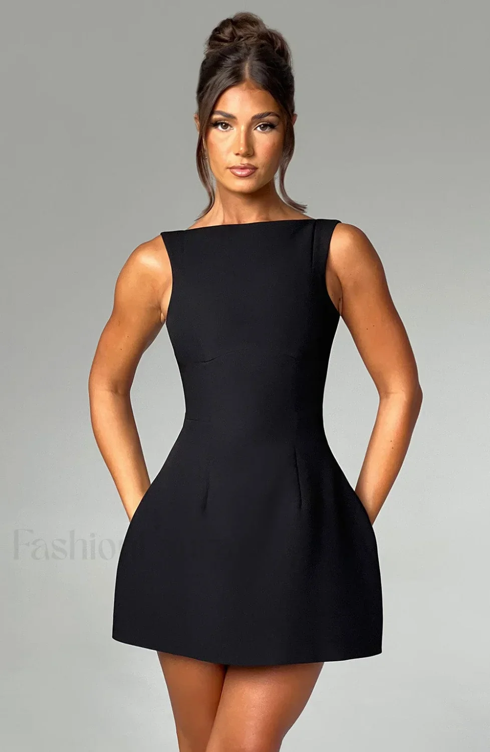 Alana Mini Graceful Dress - Black - Image 9