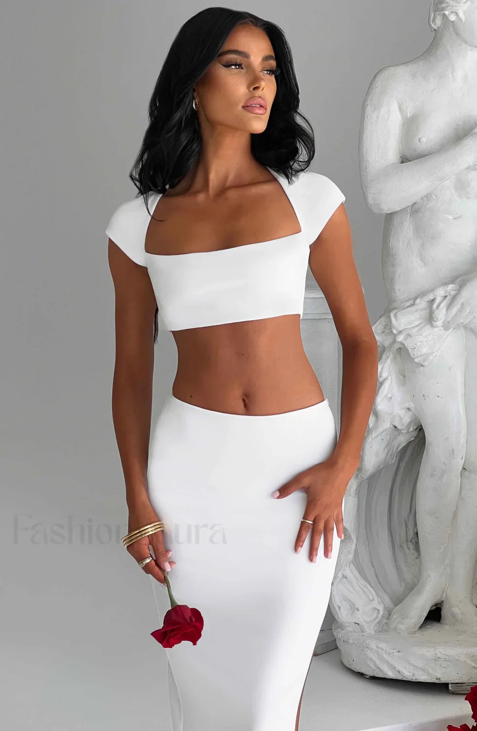 Adorn Maxi Graceful Skirt - Ivory - Image 22