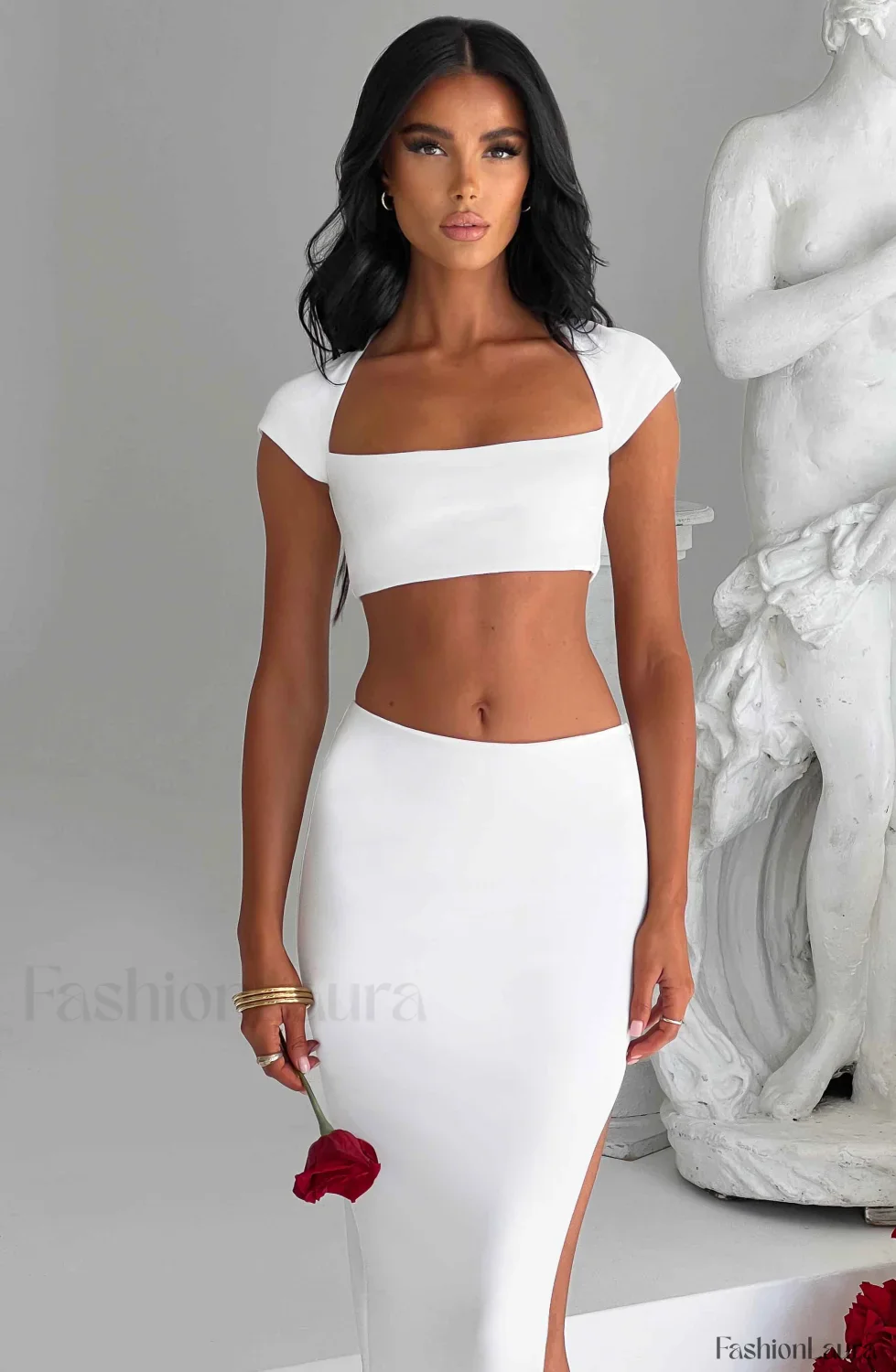 Adorn Maxi Graceful Skirt - Ivory - Image 35
