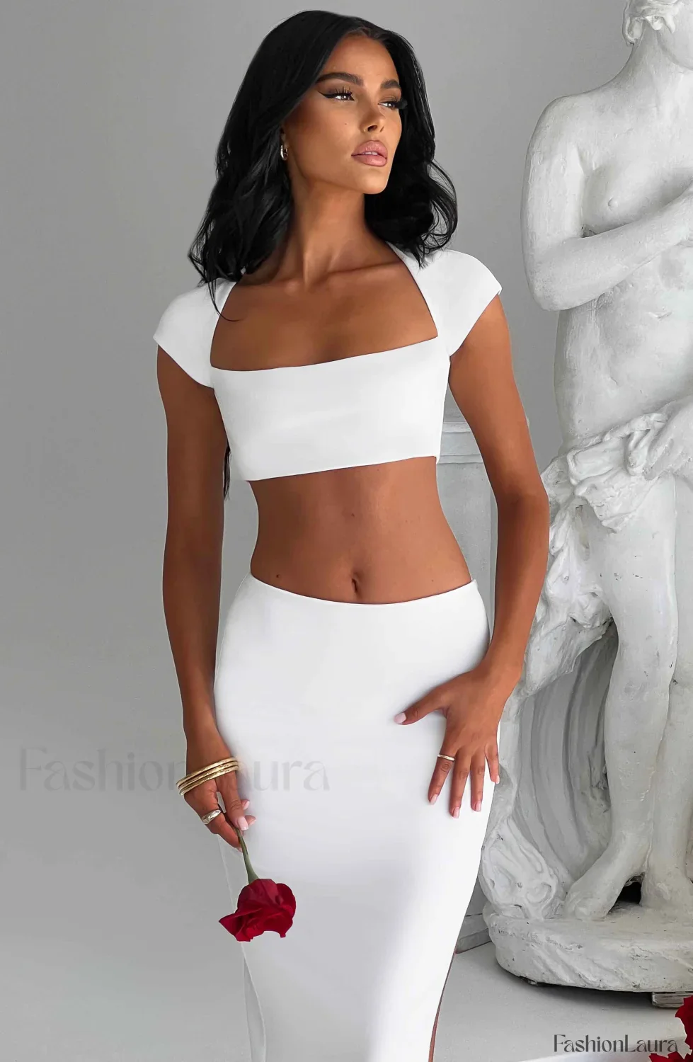 Adorn Maxi Graceful Skirt - Ivory - Image 37
