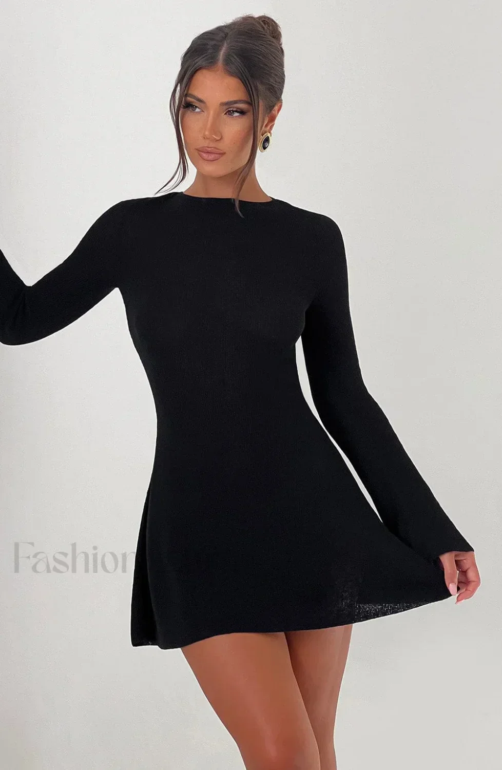 Adalee Mini Graceful Dress - Black - Image 5