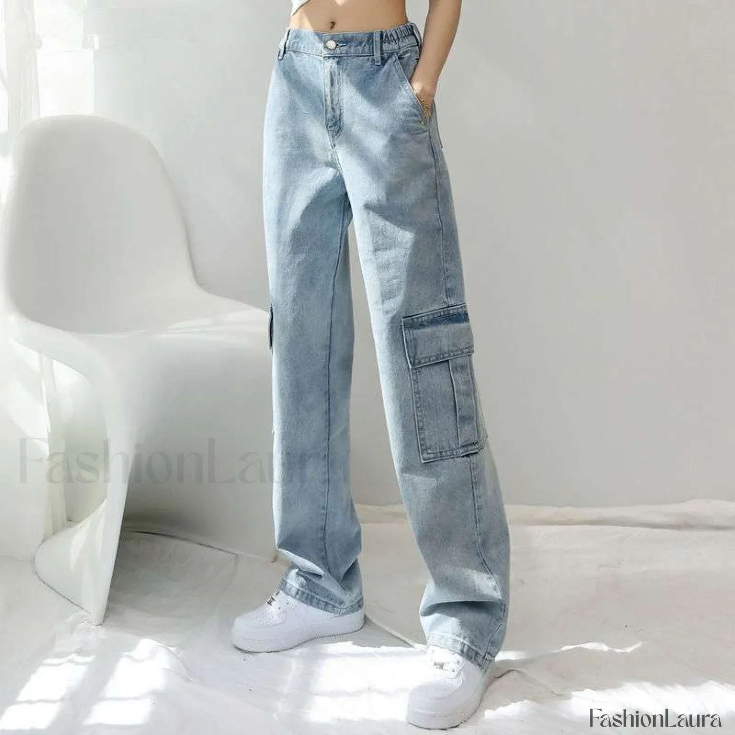 High Street Retro Trendy Loose And Wide Jeans - Image 15
