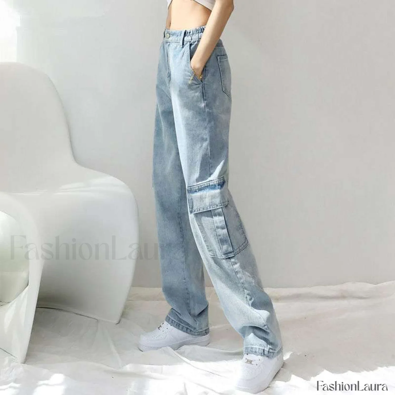 High Street Retro Trendy Loose And Wide Jeans - Image 17