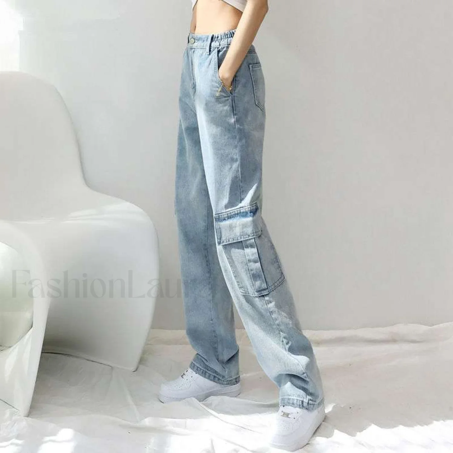 High Street Retro Trendy Loose And Wide Jeans - Image 5