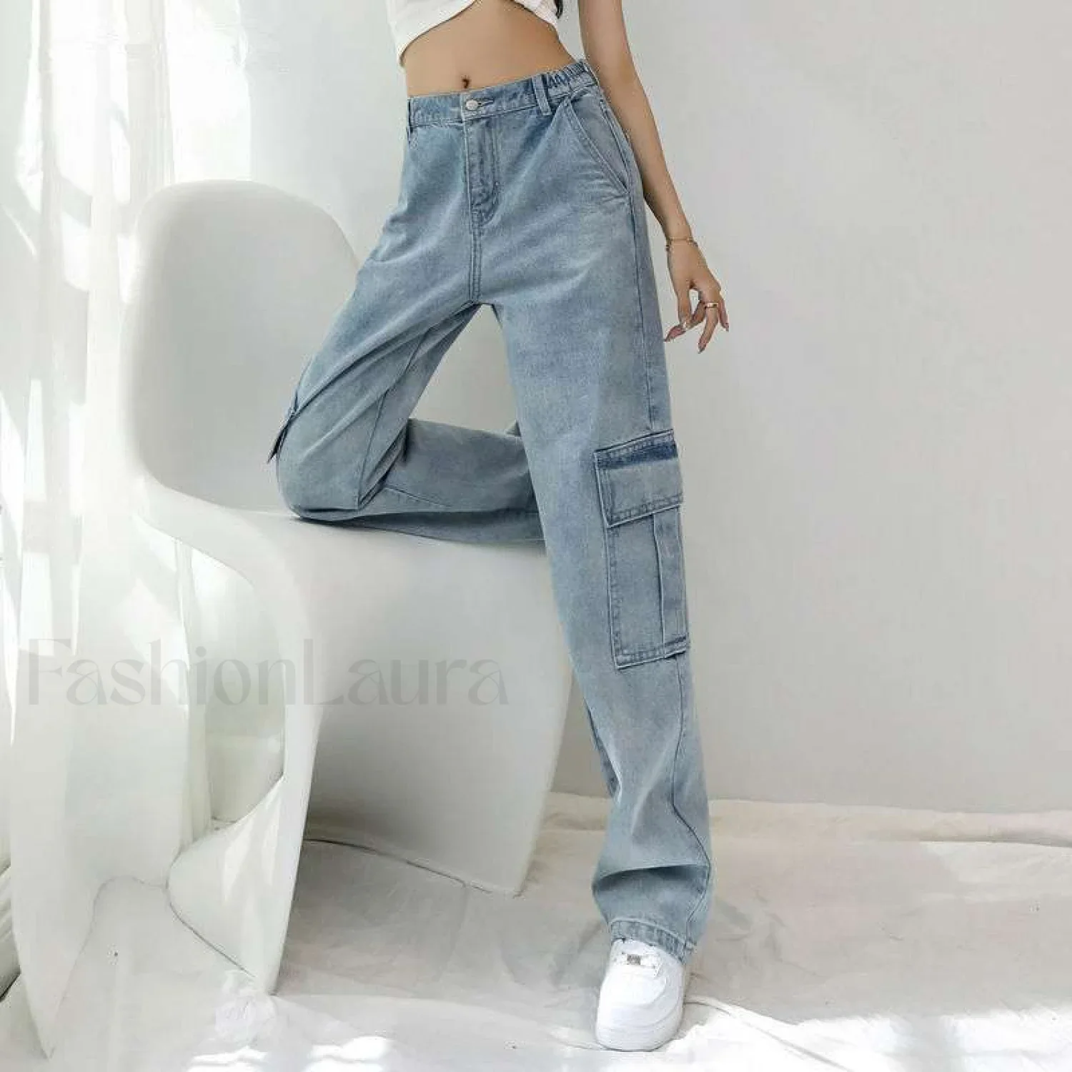 High Street Retro Trendy Loose And Wide Jeans - Image 7