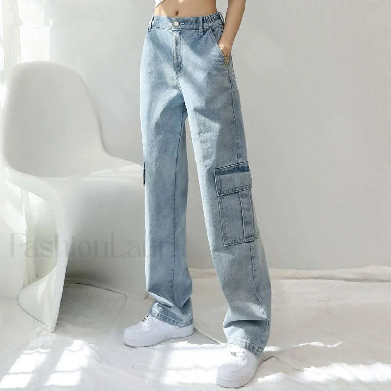 High Street Retro Trendy Loose And Wide Jeans - Image 8