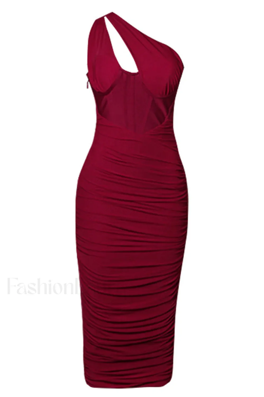 Hanma One Shoulder Charming Pencil Midi Dress - Image 28