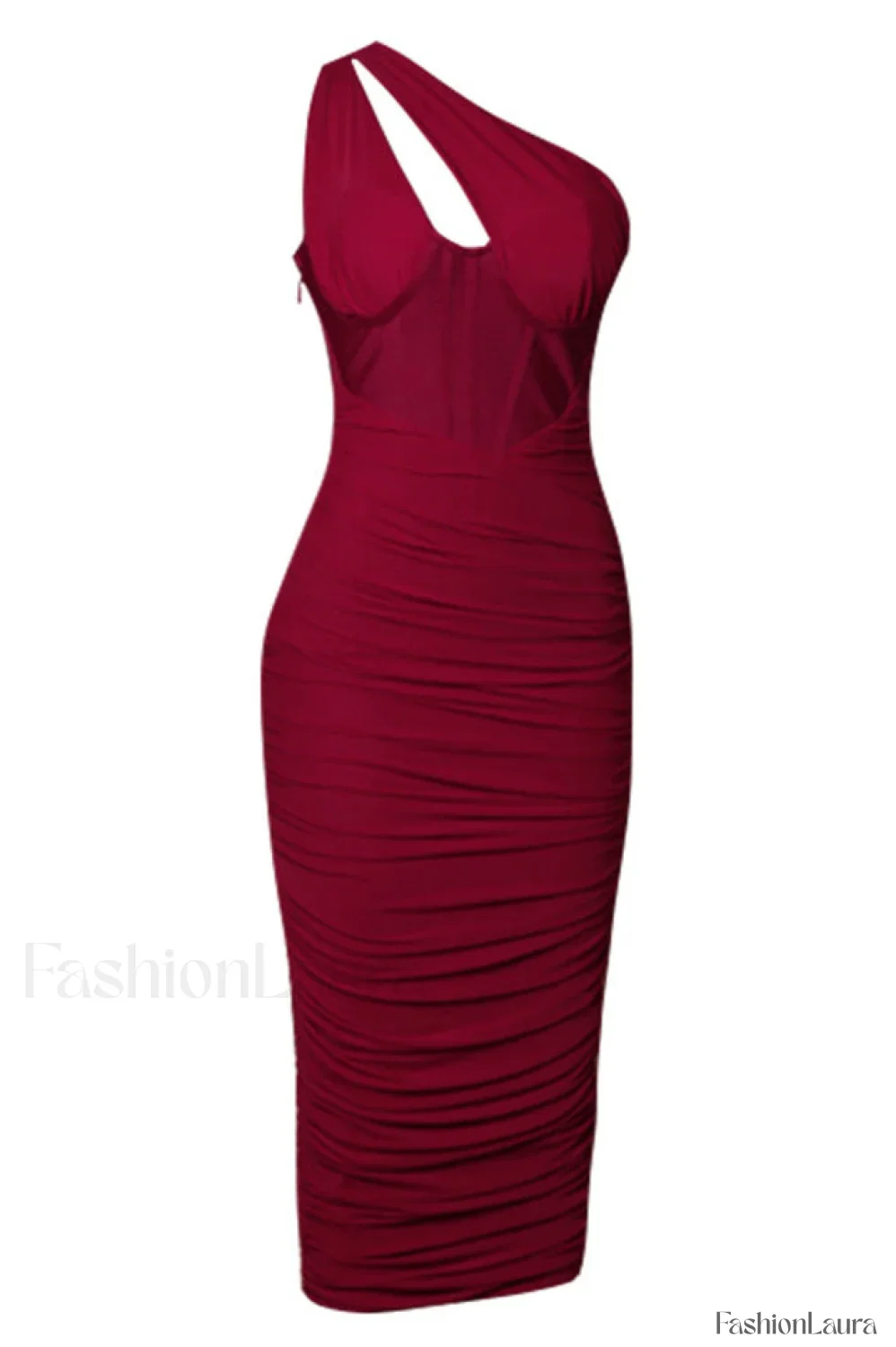 Hanma One Shoulder Charming Pencil Midi Dress - Image 39