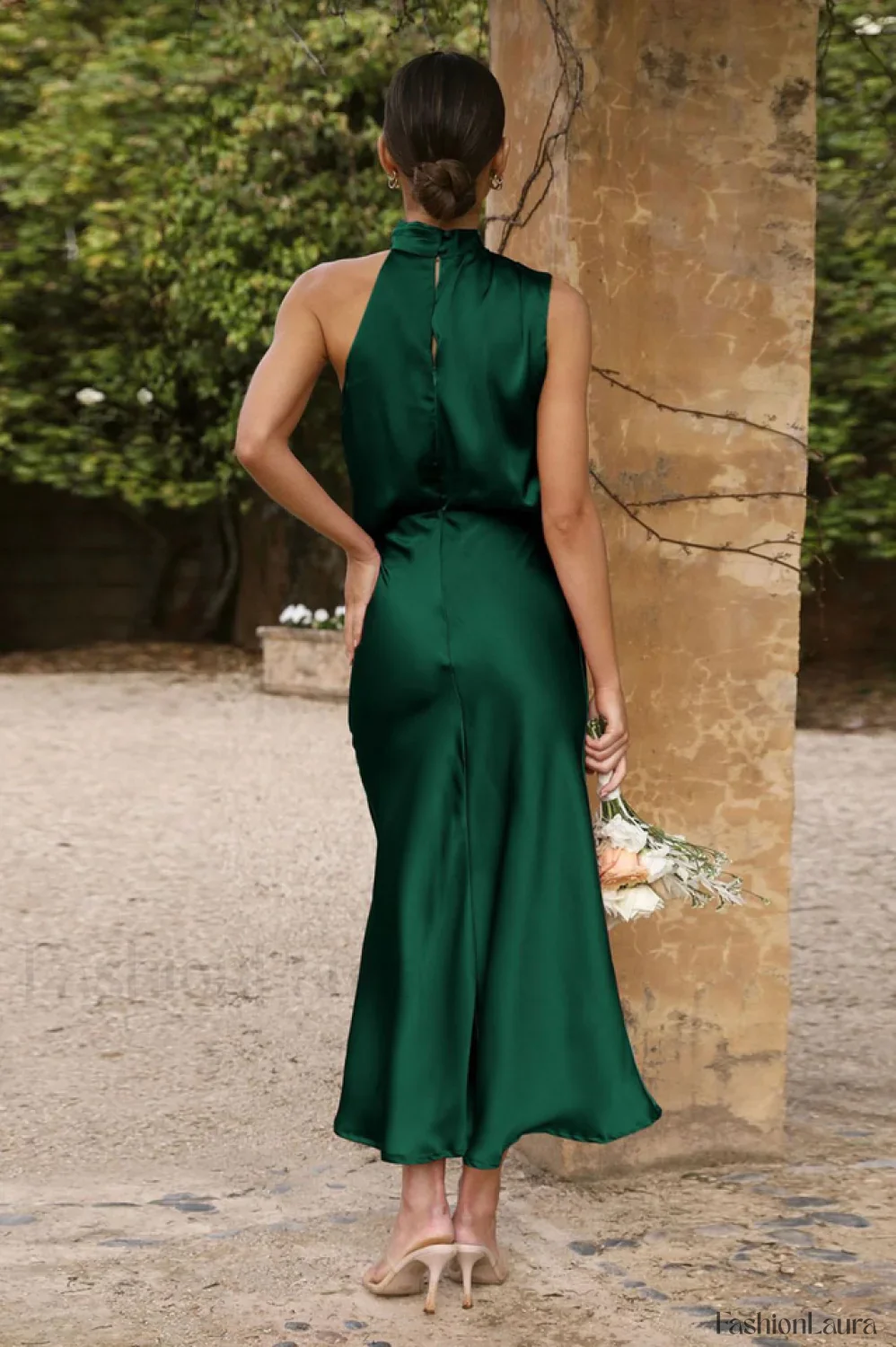 Halter Sleeveless Stylish Satin Bridesmaid Dress - Image 102
