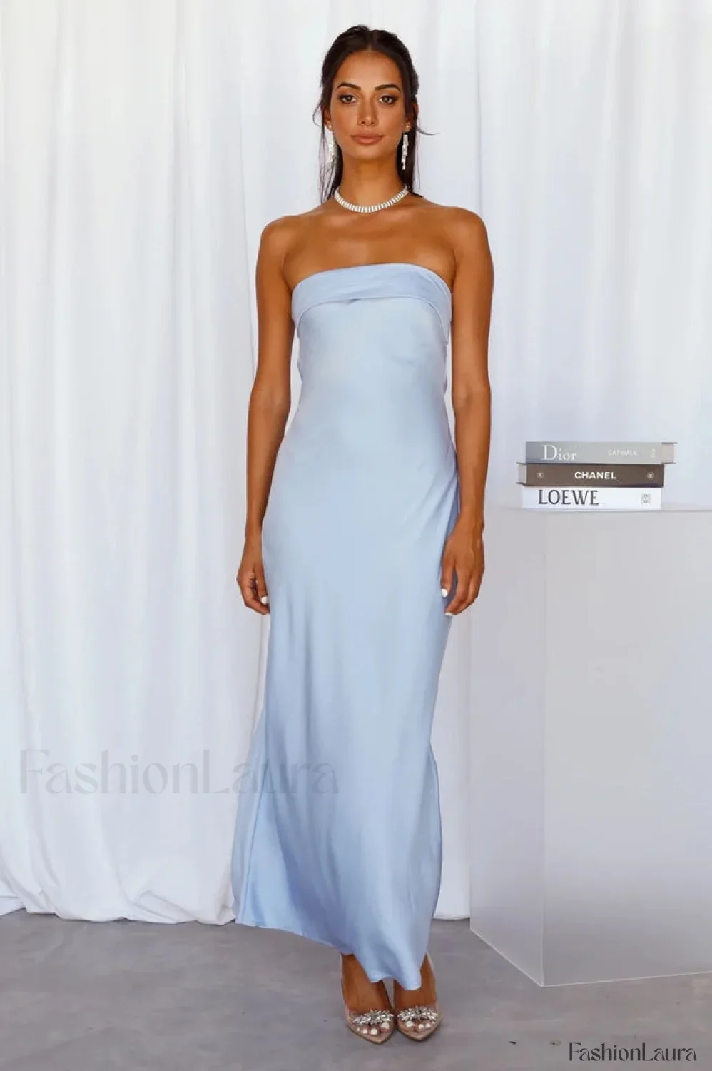 Half Open Back Charming Sleeveless Silky Dress - Image 86