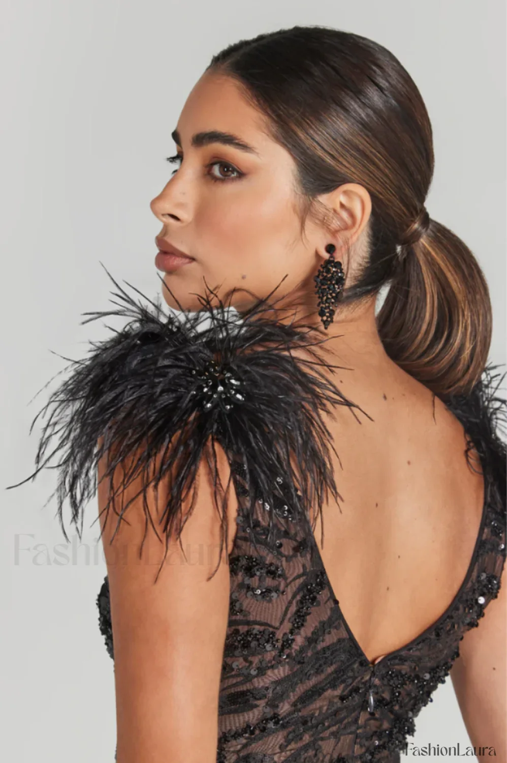 Gina Elegant Black Dress - Image 15