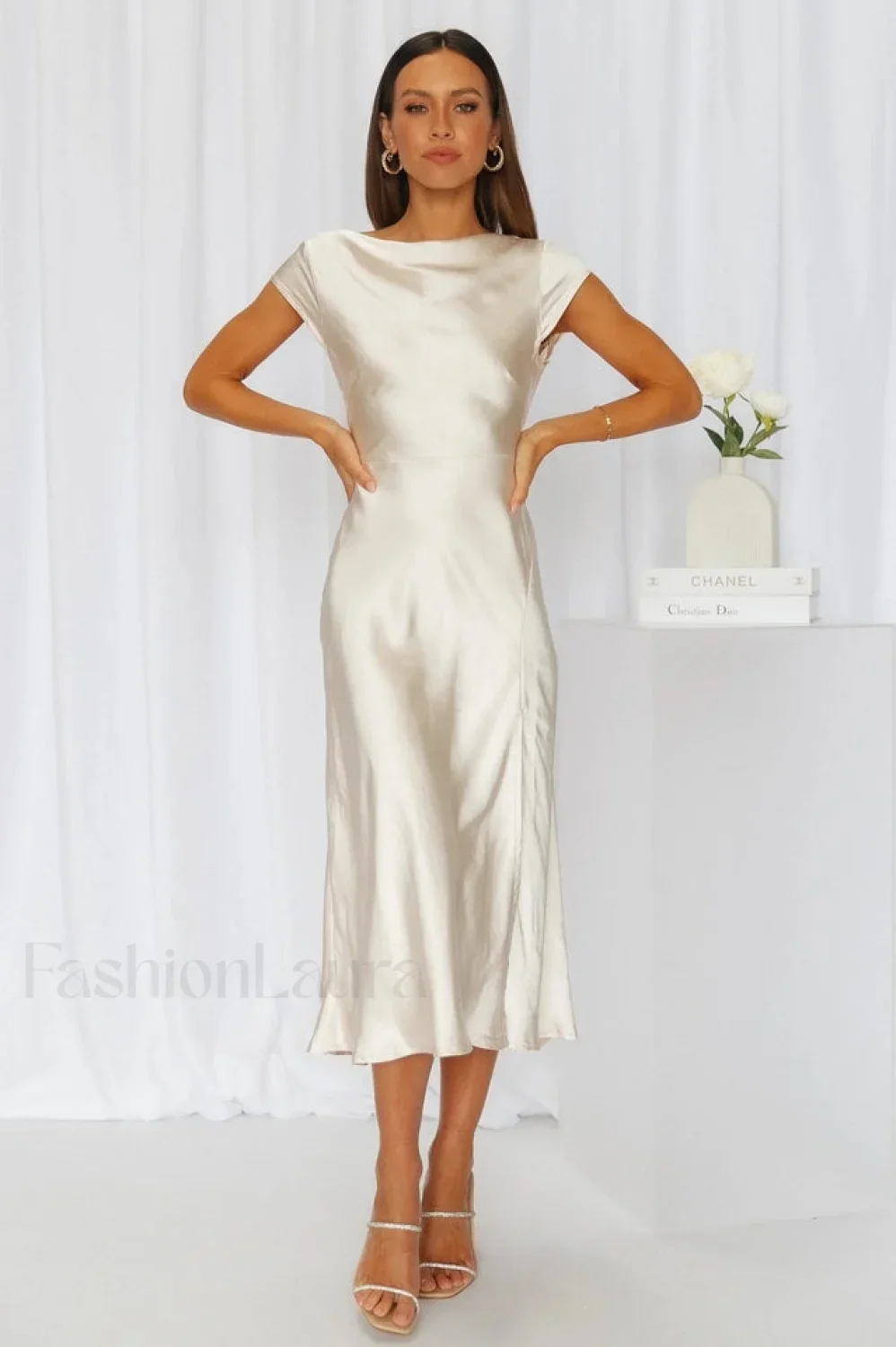 Get In Formation Charming Satin Midi Dress - Image 25