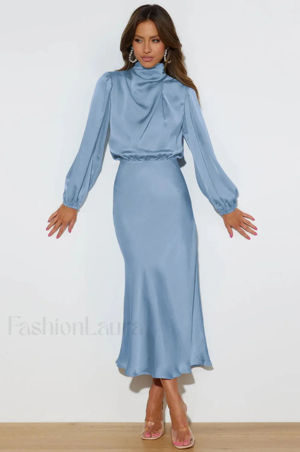 From The Source Charming High Neck Bridal Dress - Image 24