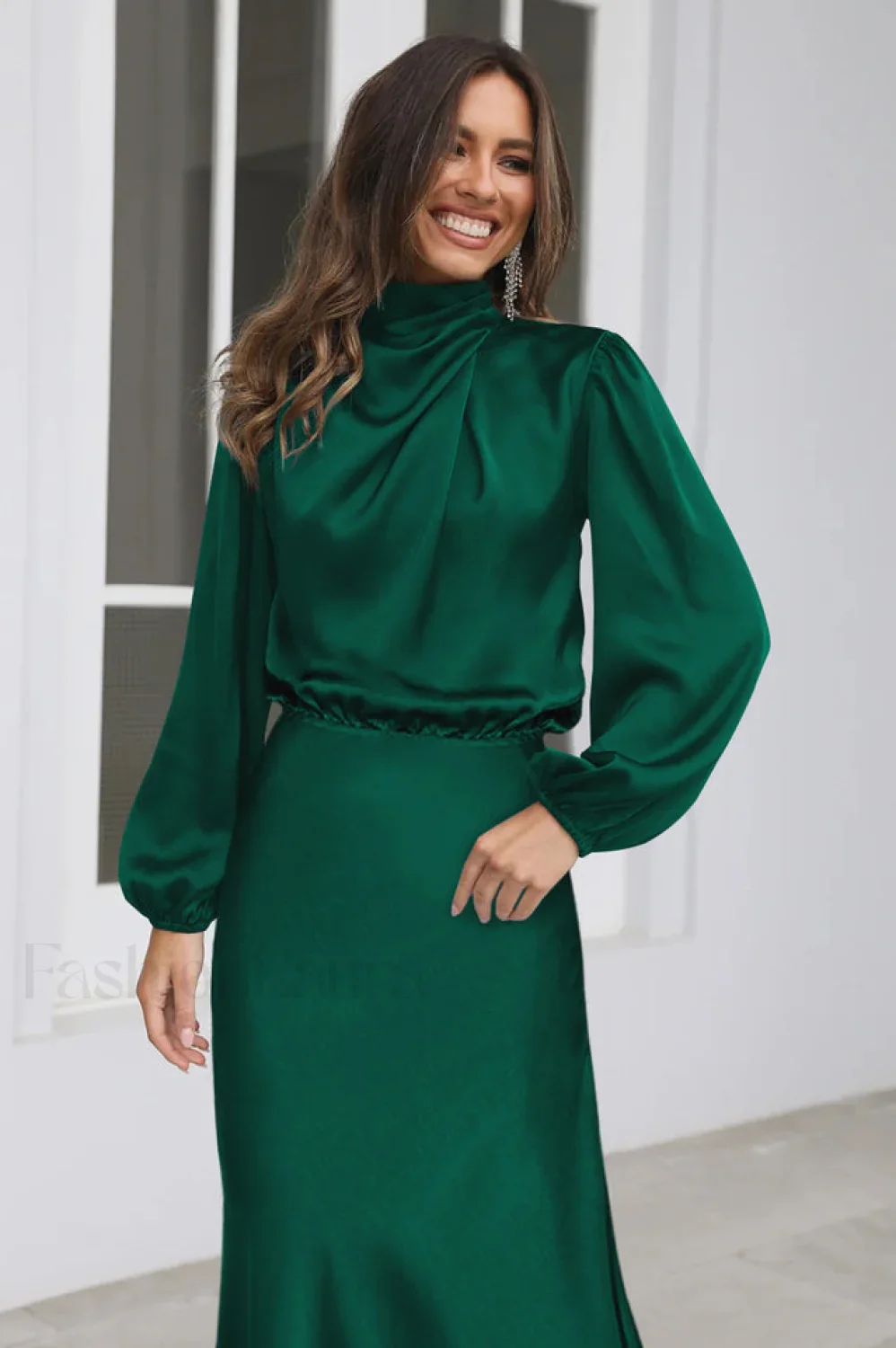 From The Source Charming High Neck Bridal Dress - Image 3