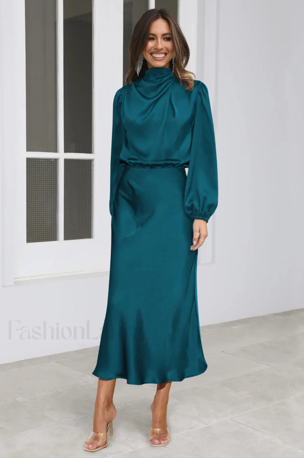 From The Source Charming High Neck Bridal Dress - Image 50