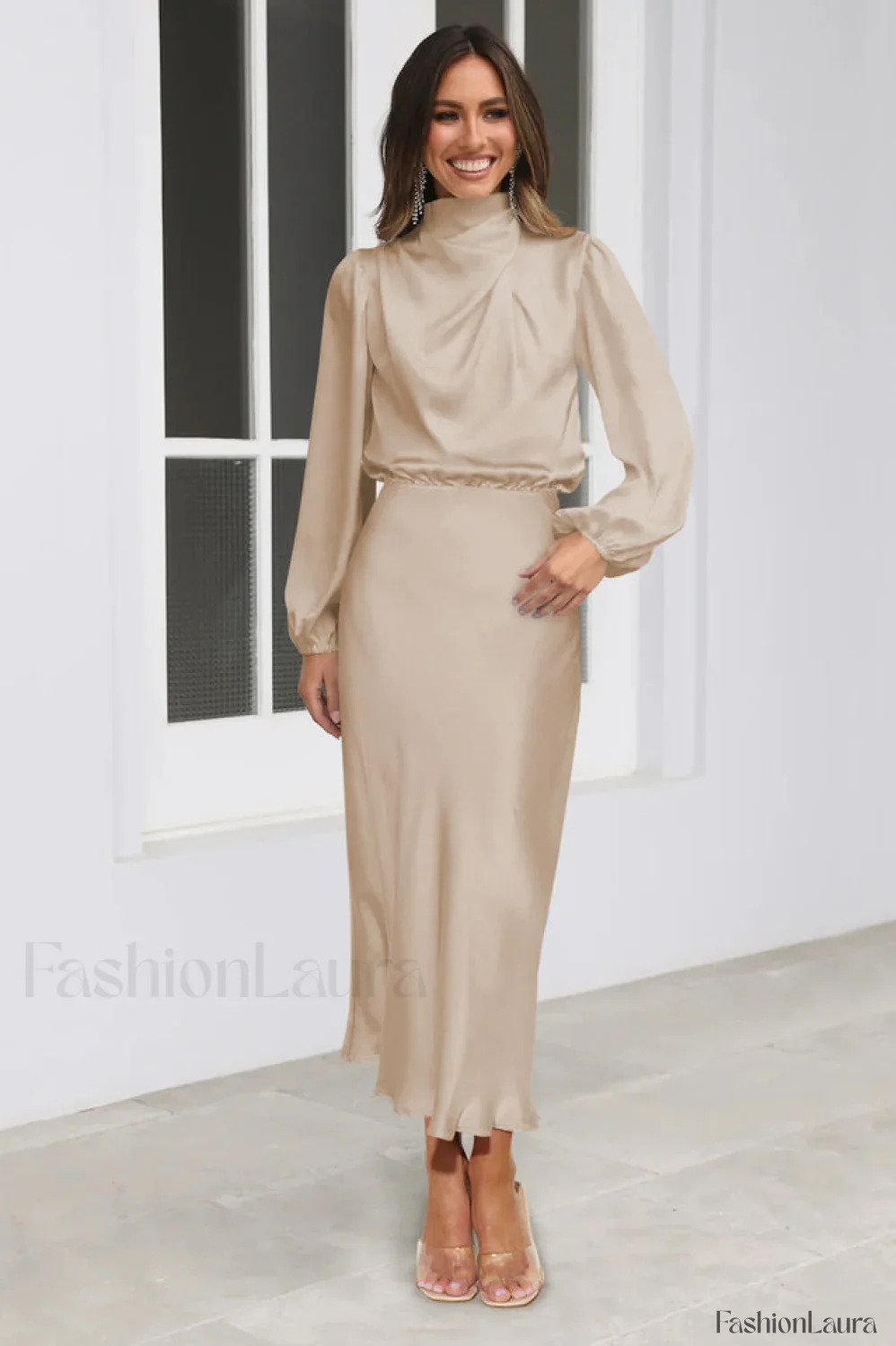 From The Source Charming High Neck Bridal Dress - Image 74