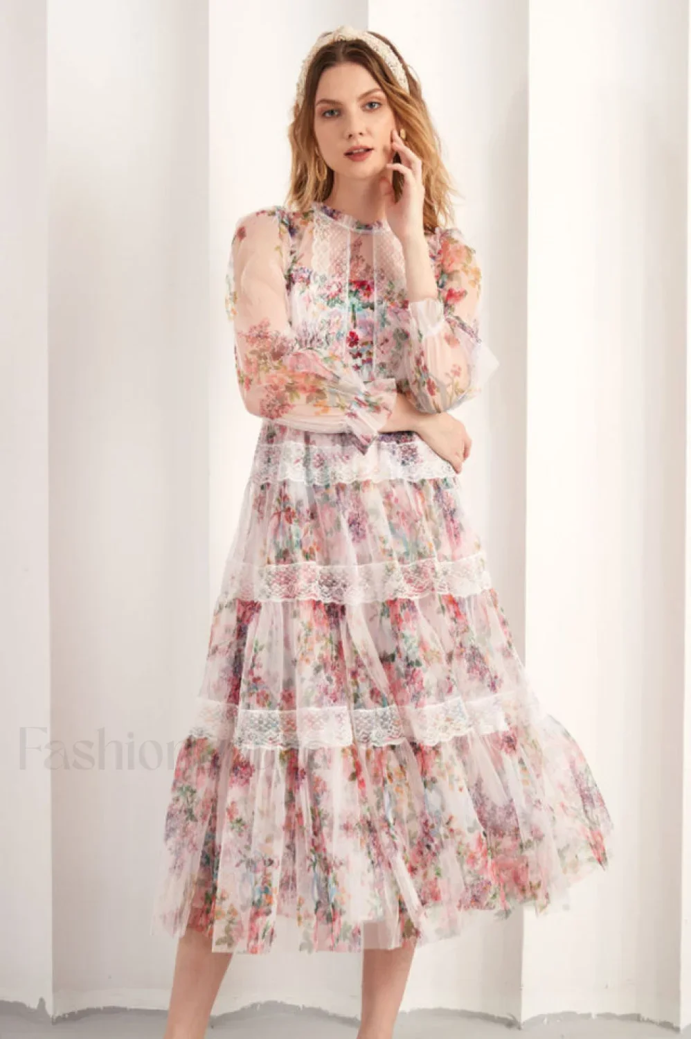 Floral Wonder Stylish Midi Dress - Image 10