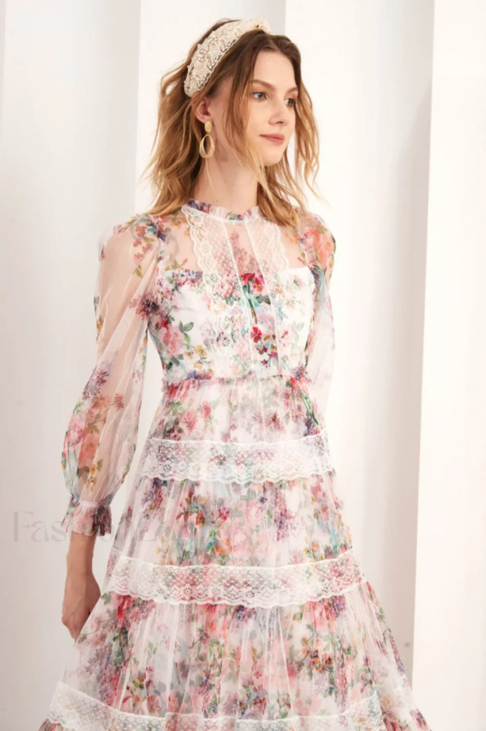 Floral Wonder Stylish Midi Dress - Image 12