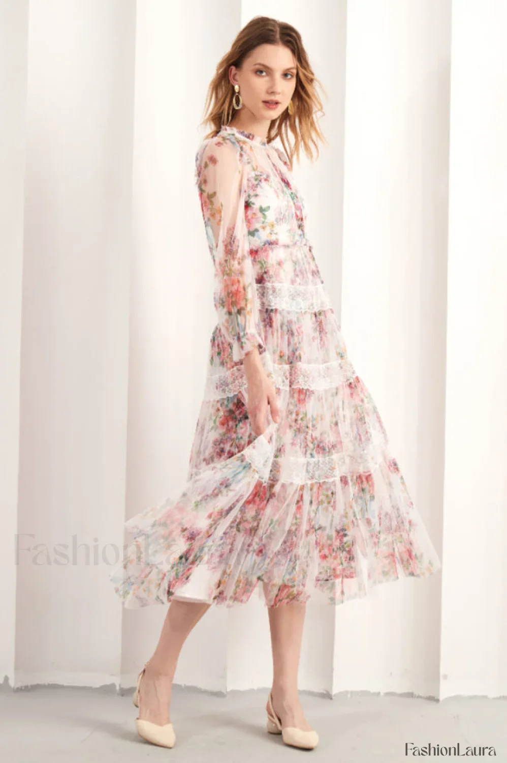 Floral Wonder Stylish Midi Dress - Image 18