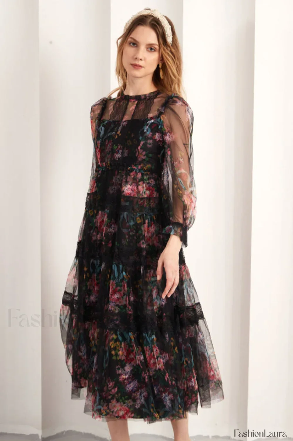 Floral Wonder Stylish Midi Dress - Image 27
