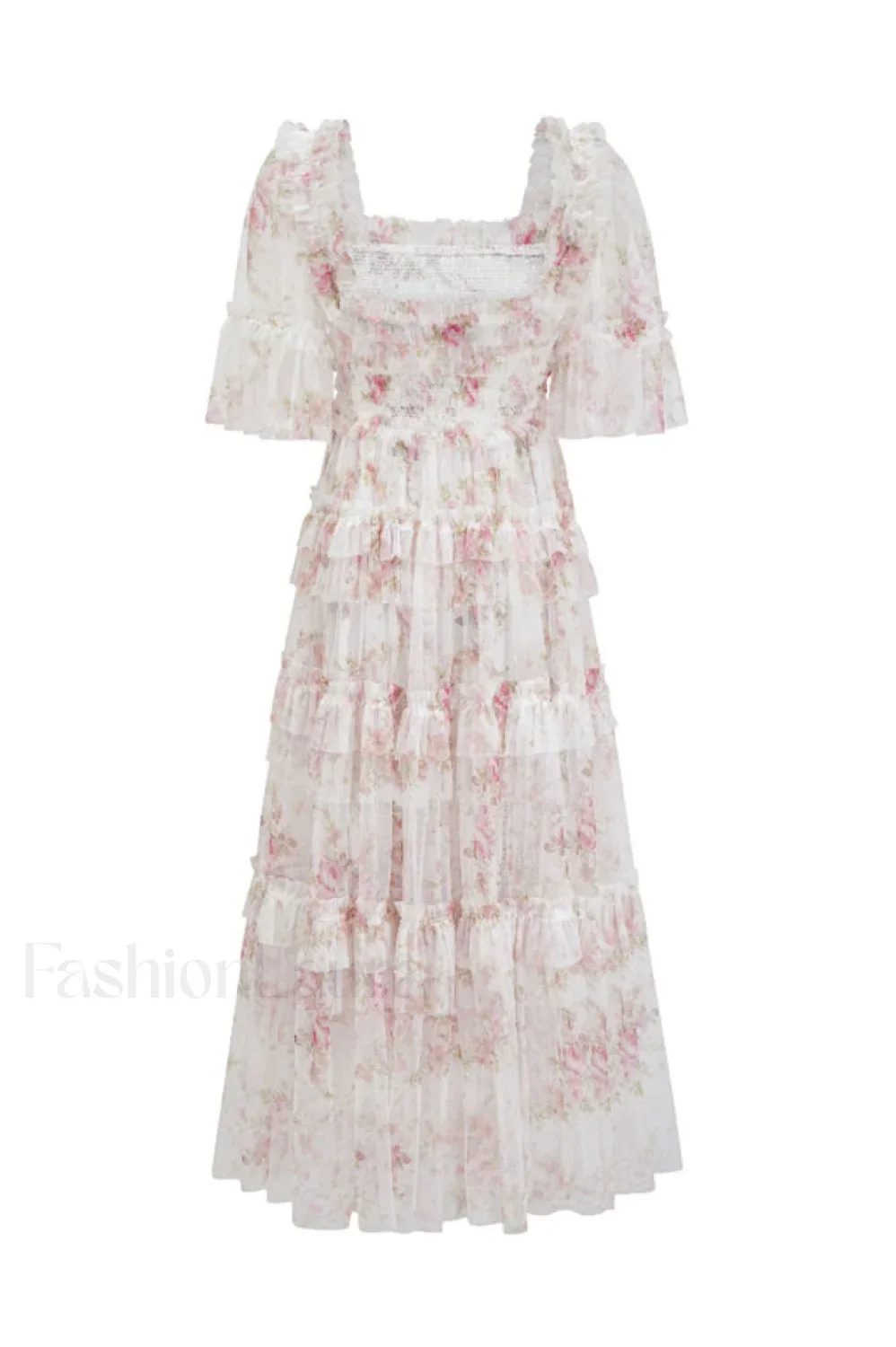 Floral Tulle Ruffle Charming Layered Maxi Dress - Image 17